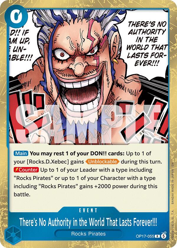 There's No Authority in the World That Lasts Forever!!! OP17-055 card from The World's Strongest Warriors