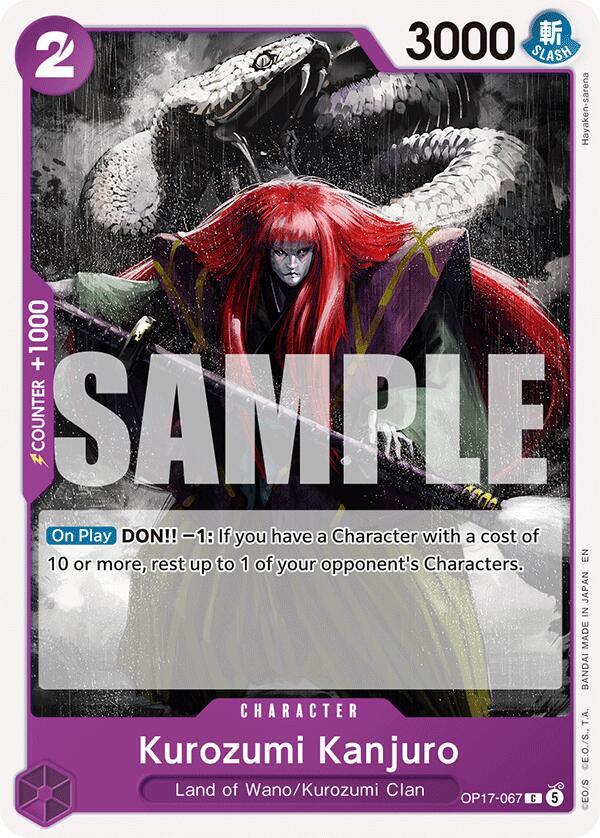 Kurozumi Kanjuro OP17-067 card from The World's Strongest Warriors