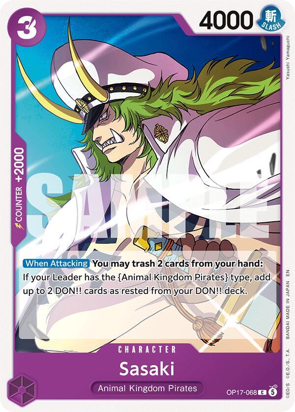 Sasaki OP17-068 card from The World's Strongest Warriors