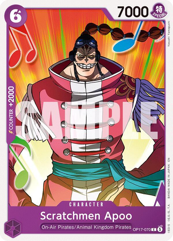 Scratchmen Apoo OP17-070 card from The World's Strongest Warriors