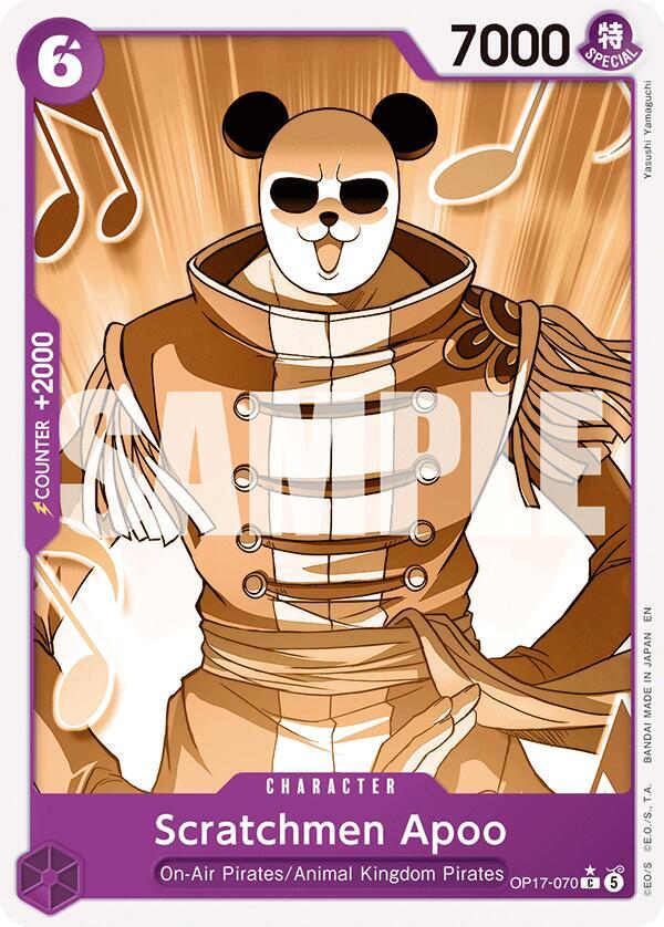 Scratchmen Apoo (Pandaman Art) OP17-070 card from The World's Strongest Warriors