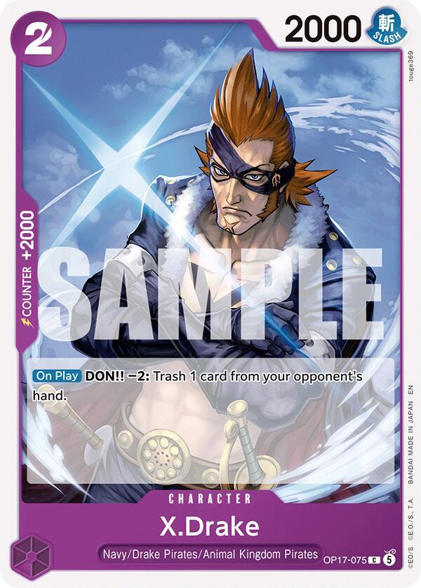 X.Drake OP17-075 card from The World's Strongest Warriors