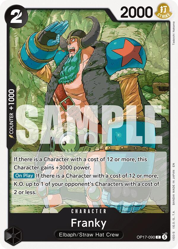 Franky OP17-090 card from The World's Strongest Warriors