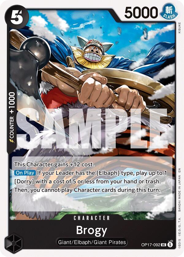 Brogy OP17-092 card from The World's Strongest Warriors