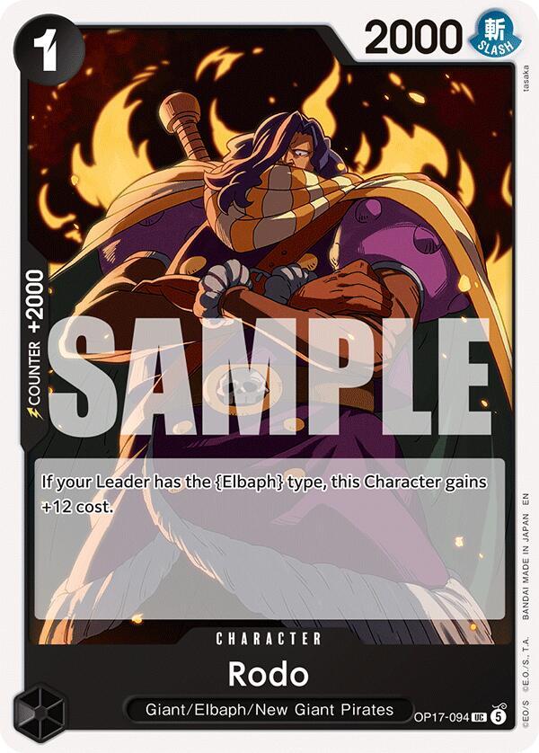 Rodo OP17-094 card from The World's Strongest Warriors