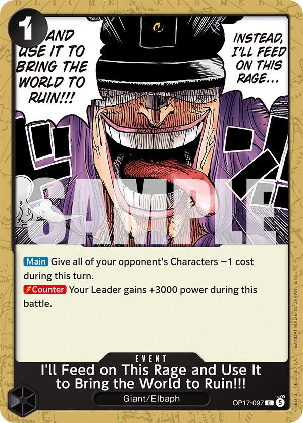 I'll Feed on This Rage and Use It to Bring the World to Ruin!!! OP17-097 card from The World's Strongest Warriors