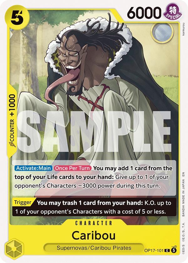 Caribou OP17-101 card from The World's Strongest Warriors