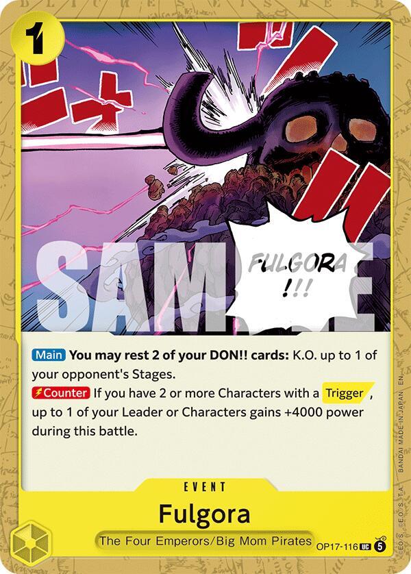Fulgora OP17-116 card from The World's Strongest Warriors