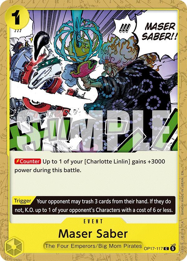 Maser Saber OP17-117 card from The World's Strongest Warriors