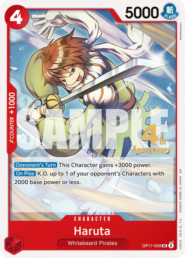 Haruta OP17-009 card from The World's Strongest Warriors Release Event Cards