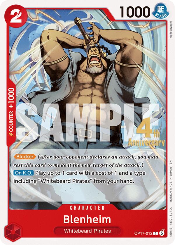 Blenheim OP17-012 card from The World's Strongest Warriors Release Event Cards
