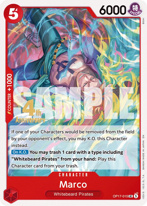 Marco OP17-015 card from The World's Strongest Warriors Release Event Cards