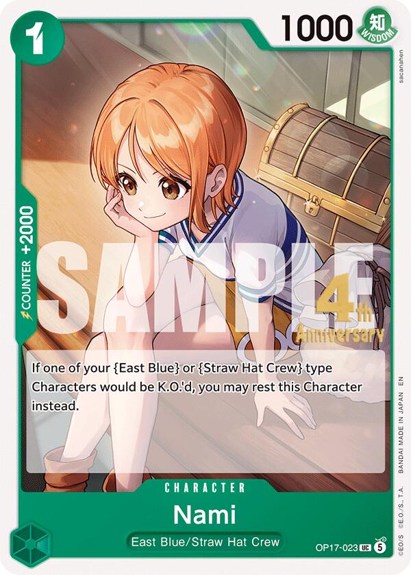 Nami OP17-023 card from The World's Strongest Warriors Release Event Cards