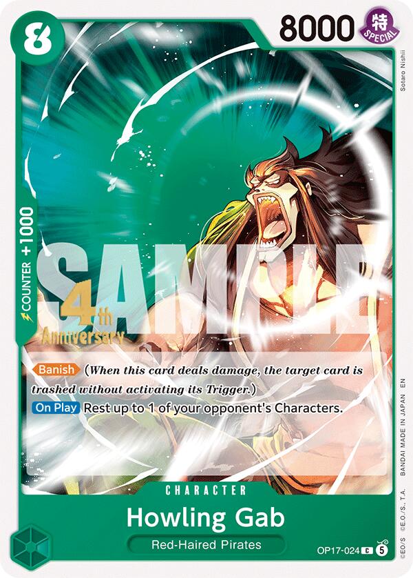 Howling Gab OP17-024 card from The World's Strongest Warriors Release Event Cards