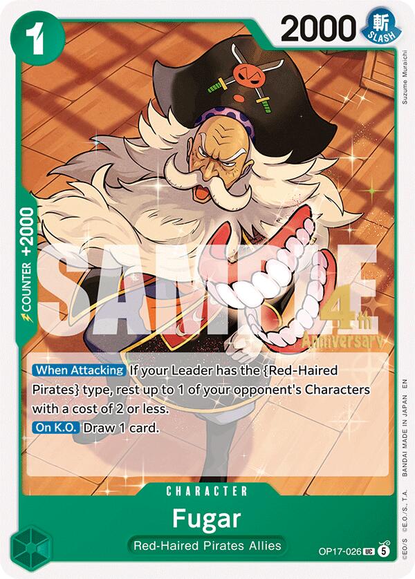 Fugar OP17-026 card from The World's Strongest Warriors Release Event Cards