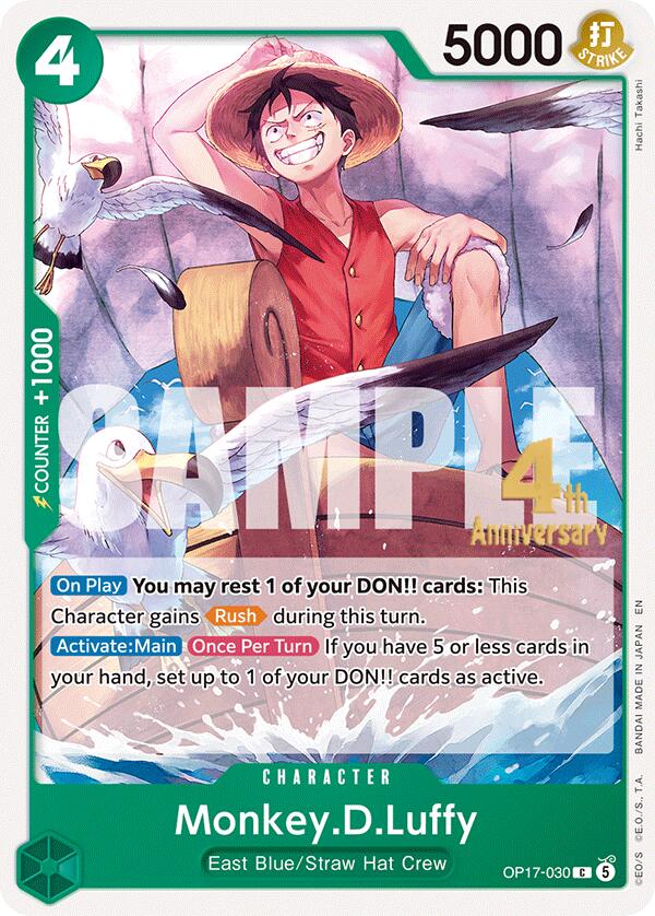 Monkey.D.Luffy OP17-030 card from The World's Strongest Warriors Release Event Cards