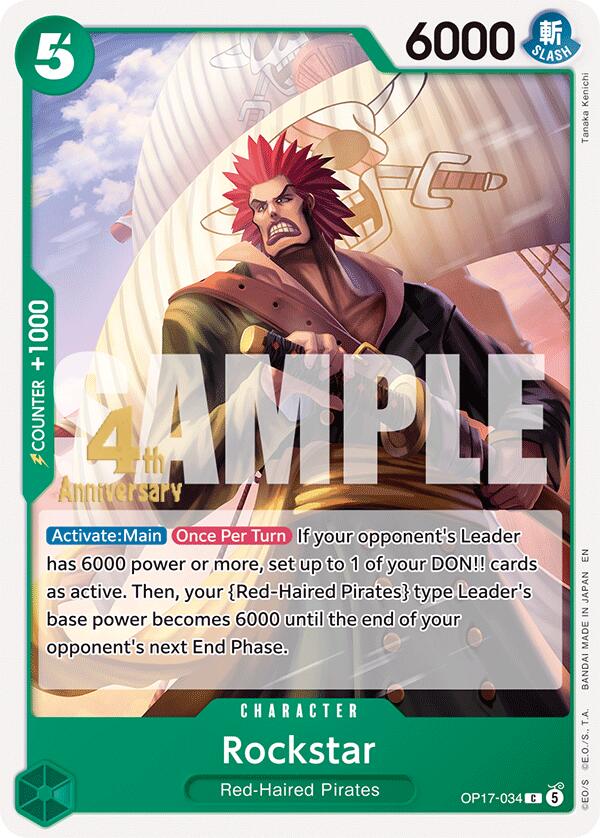 Rockstar OP17-034 card from The World's Strongest Warriors Release Event Cards