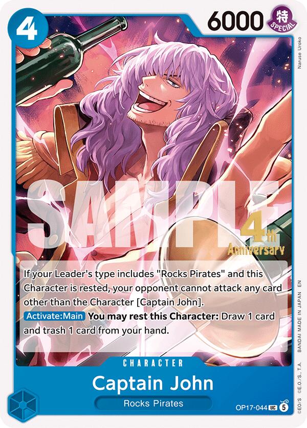 Captain John OP17-044 card from The World's Strongest Warriors Release Event Cards
