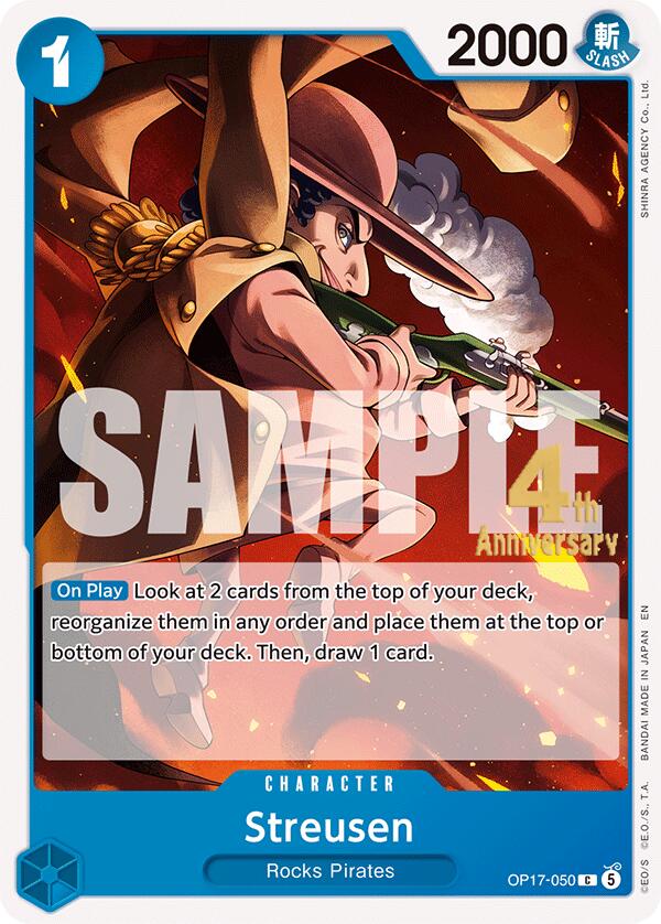 Streusen OP17-050 card from The World's Strongest Warriors Release Event Cards