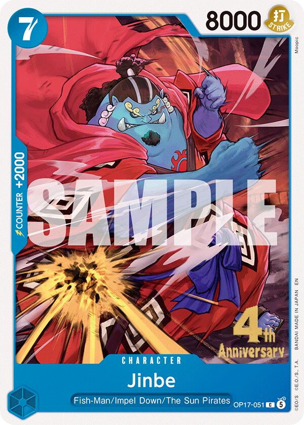 Jinbe OP17-051 card from The World's Strongest Warriors Release Event Cards