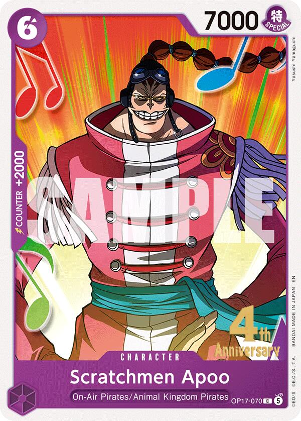 Scratchmen Apoo OP17-070 card from The World's Strongest Warriors Release Event Cards