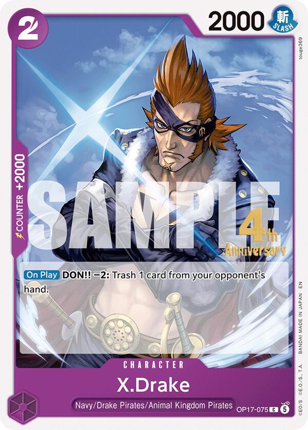X.Drake OP17-075 card from The World's Strongest Warriors Release Event Cards