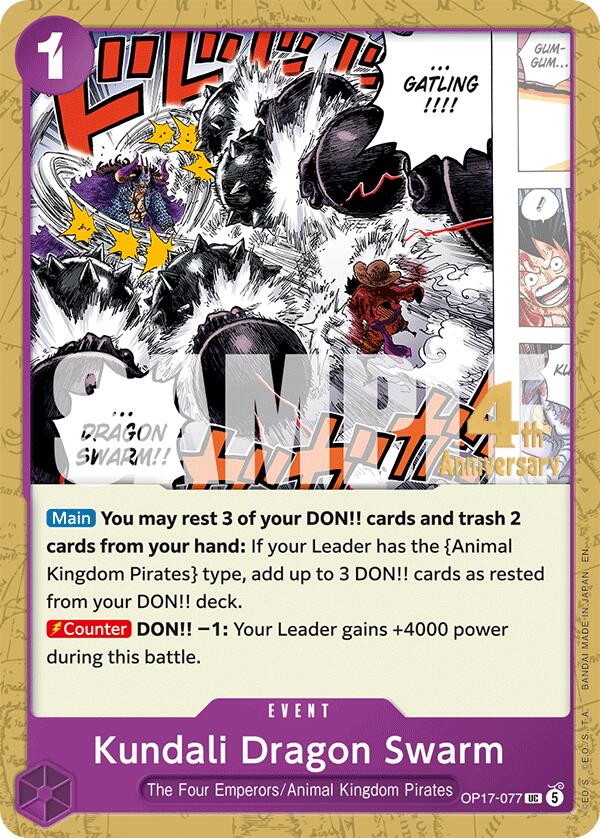 Kundali Dragon Swarm OP17-077 card from The World's Strongest Warriors Release Event Cards