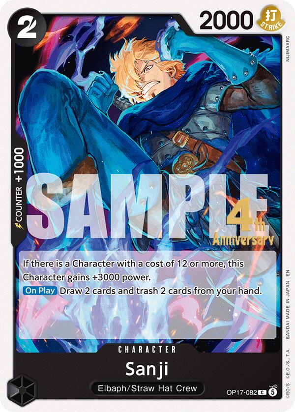 Sanji OP17-082 card from The World's Strongest Warriors Release Event Cards