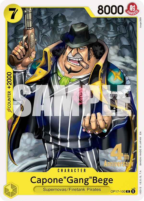Capone"Gang"Bege OP17-100 card from The World's Strongest Warriors Release Event Cards