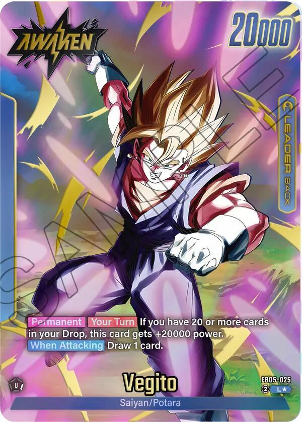 Vegito (Alternate Art) FB05-025 card from Story Booster 01
