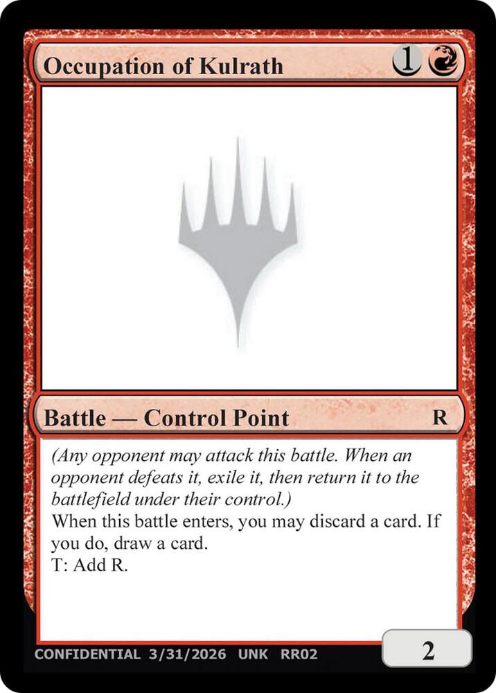Occupation of Kulrath card from Un-Known Event Playtest Cards