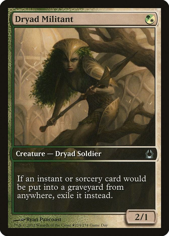 Dryad Militant 214 card from Game Day & Store Championship Promos