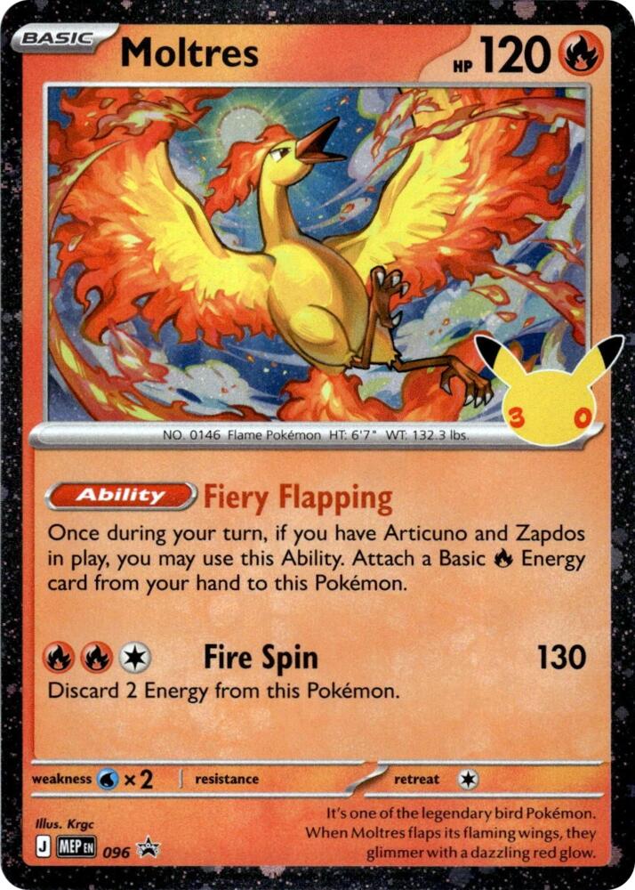 Moltres (30th Celebration) 096 card from ME: Mega Evolution Promo