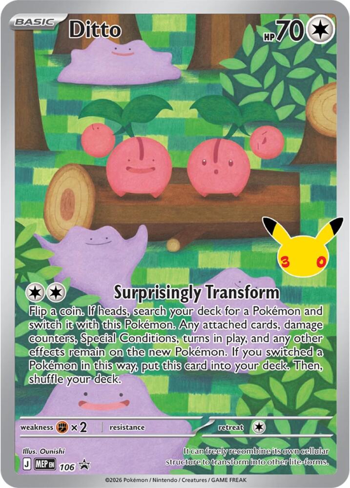 Ditto (30th Celebration) 106 card from ME: Mega Evolution Promo