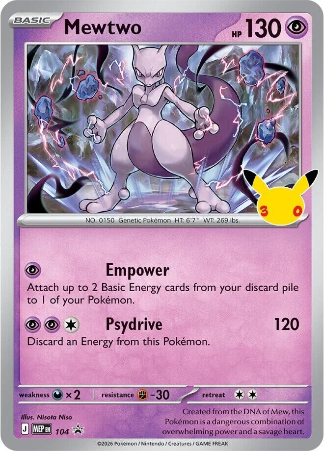 Mewtwo (30th Celebration) 104 card from ME: Mega Evolution Promo