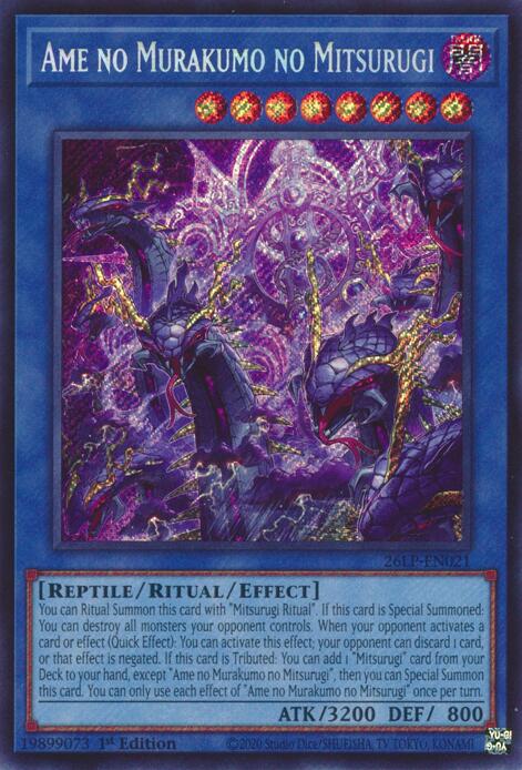 Ame no Murakumo no Mitsurugi (Secret Rare) 26LP-EN021 card from Limited Pack World Championship 2026