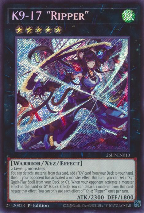 K9-17 Ripper (Secret Rare) 26LP-EN010 card from Limited Pack World Championship 2026