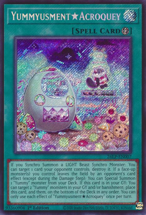 YummyusmentAcroquey (Secret Rare) 26LP-EN007 card from Limited Pack World Championship 2026