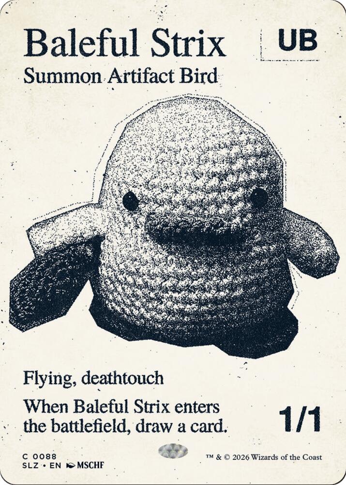 Baleful Strix 88 card from Secret Lair x MSCHF: The Zeta Set