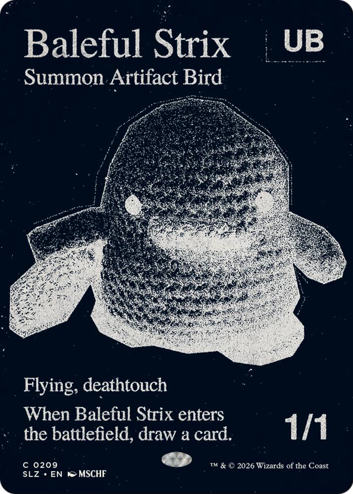 Baleful Strix 209 card from Secret Lair x MSCHF: The Zeta Set
