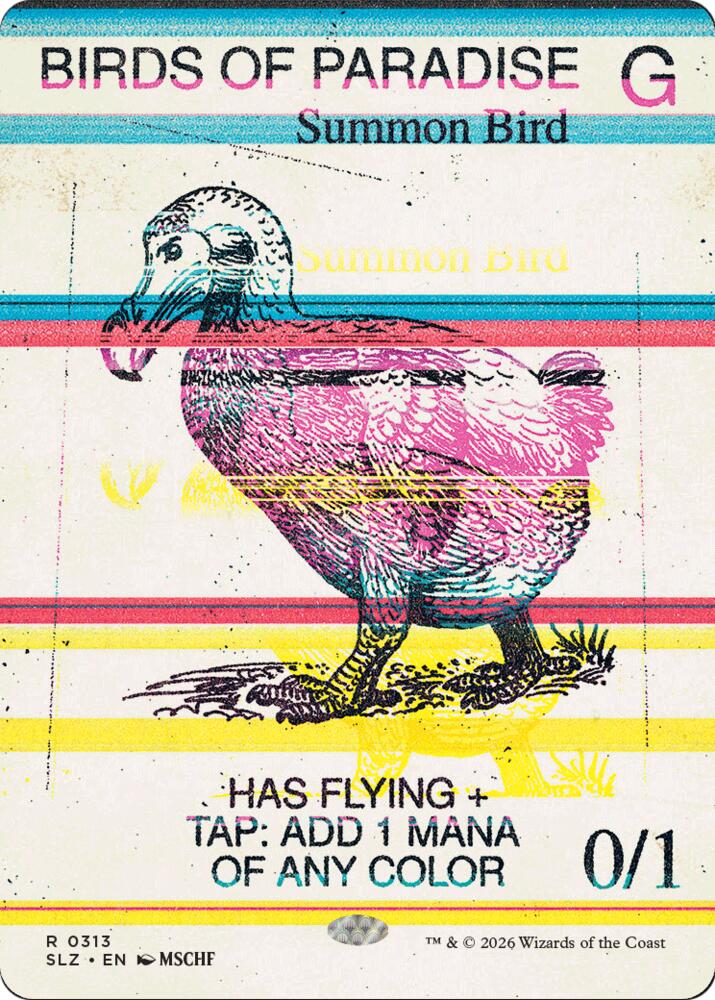 Birds of Paradise 313 card from Secret Lair x MSCHF: The Zeta Set