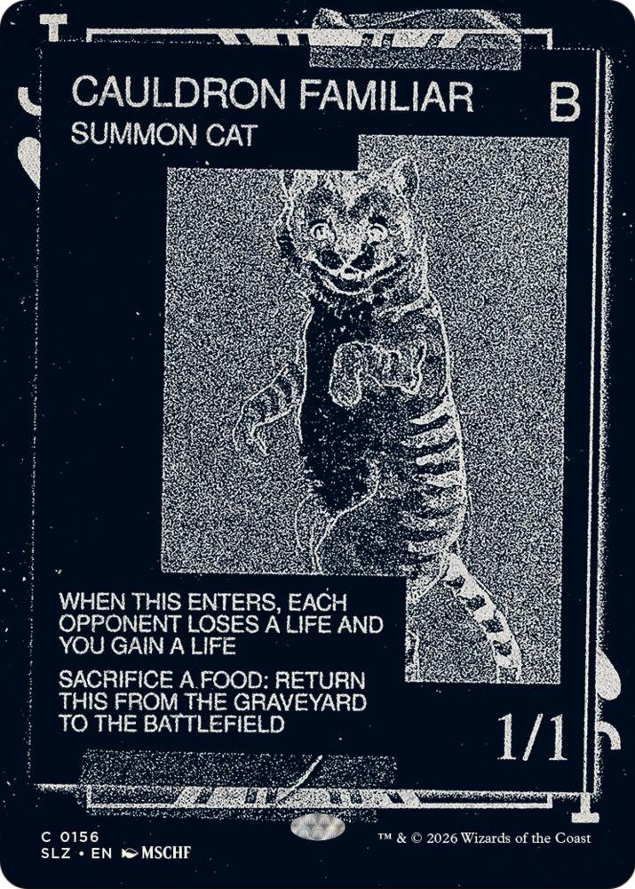 Cauldron Familiar 156 card from Secret Lair x MSCHF: The Zeta Set