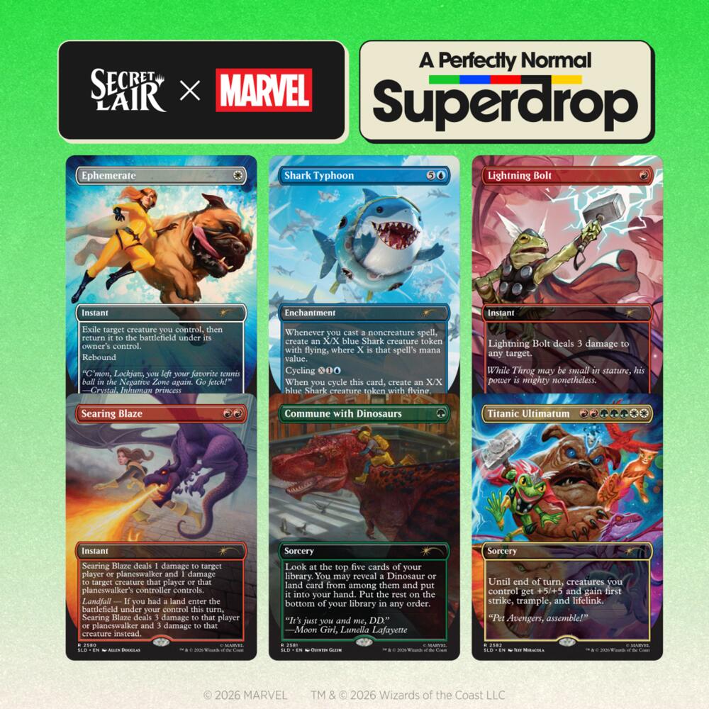 Secret Lair Drop: Secret Lair x Marvel: Earth's Mightiest Pets - Non-Foil Edition sealed product from Secret Lair Drop Series