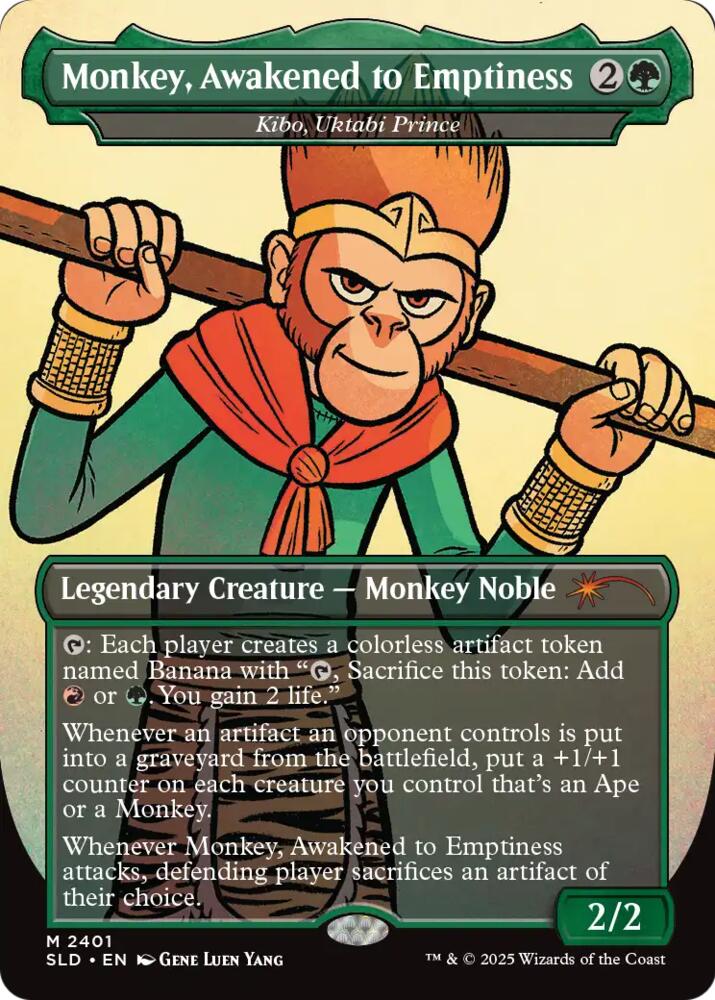 Monkey, Awakened to Emptiness - Kibo, Uktabi Prince 2401 card from Secret Lair Drop Series