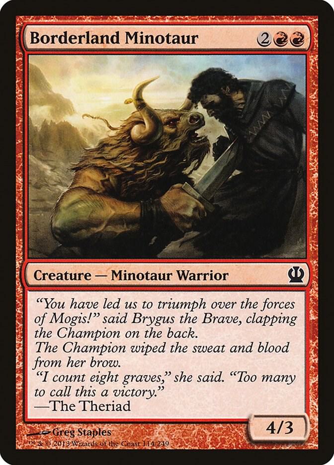 Borderland Minotaur 114 card from Theros