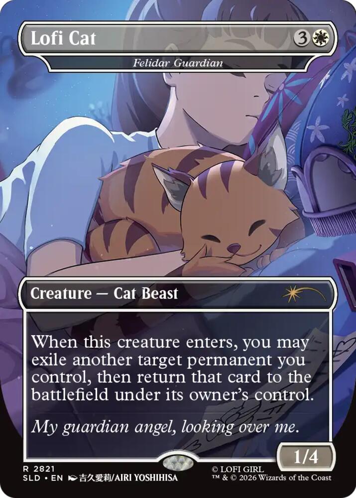 Lofi Cat - Felidar Guardian 2821 card from Secret Lair Drop Series
