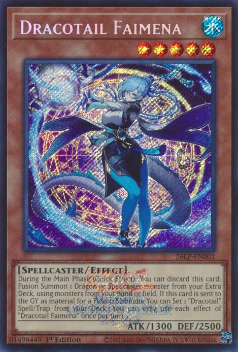 Dracotail Faimena (Emblazoned Secret Rare) 26LP-EN002 card from Limited Pack World Championship 2026
