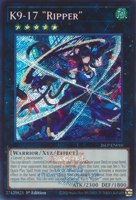 K9-17 Ripper (Emblazoned Secret Rare) 26LP-EN010 card from Limited Pack World Championship 2026