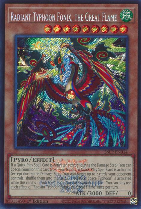 Radiant Typhoon Fonix, the Great Flame (Emblazoned Secret Rare) 26LP-EN014 card from Limited Pack World Championship 2026