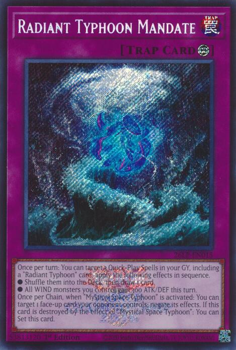 Radiant Typhoon Mandate (Emblazoned Secret Rare) 26LP-EN015 card from Limited Pack World Championship 2026